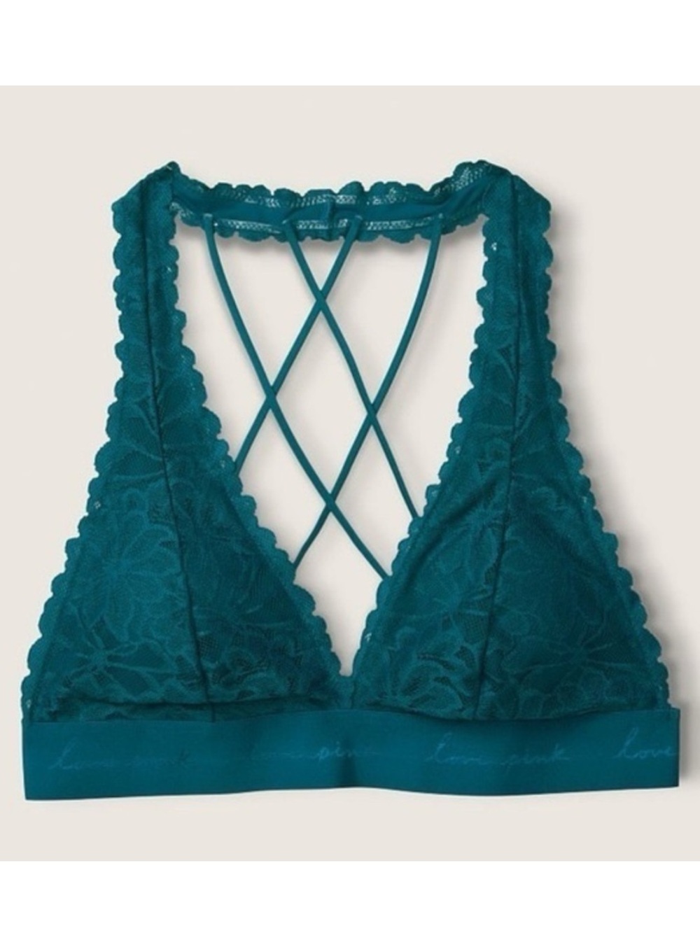 Pink VS teal strappy Lace Bralette